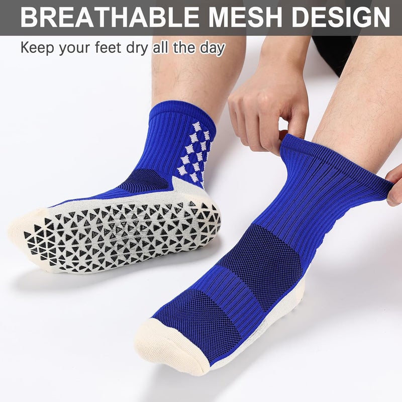Regilt 3/6 Pairs Grip Soccer Socks Men Women Non-slip Sports Socks for Basketball Football Athletic - Image 3
